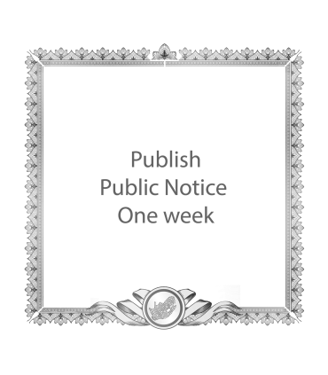 Publish a Public Notice One Week