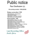 Public notice Paul Oosthuizen (c) Recording number 556325566