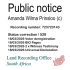 Public notice Amanda Wilma Prinsloo (c) Recording number 723723143