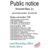 Public notice Amanda Marx (c) Recording number 407104180
