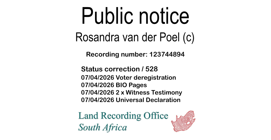 Public notice Rosandra van der Poel (c) Recording number 123744894