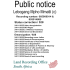 Public notice Lebogang Mpho Mmatli (c) Recording number 065909914 & 903014885