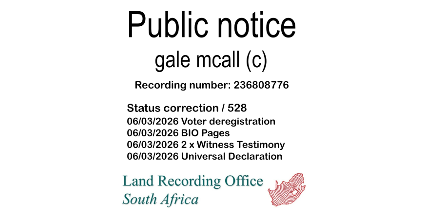 Public notice gale mcall (c) Recording number 236808776