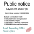 Public notice Kaylee Ann Mulder (c) Recording number 980963864