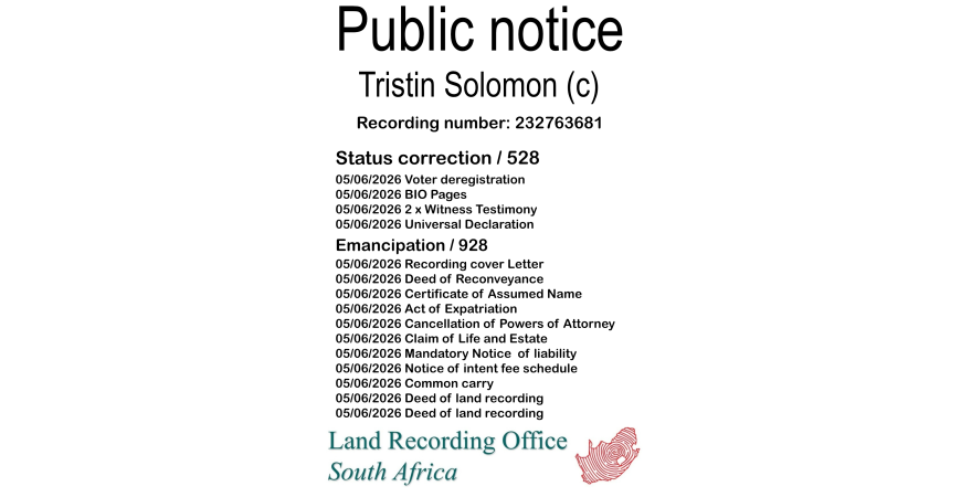 Public notice Tristin Solomon Recording number 232763681
