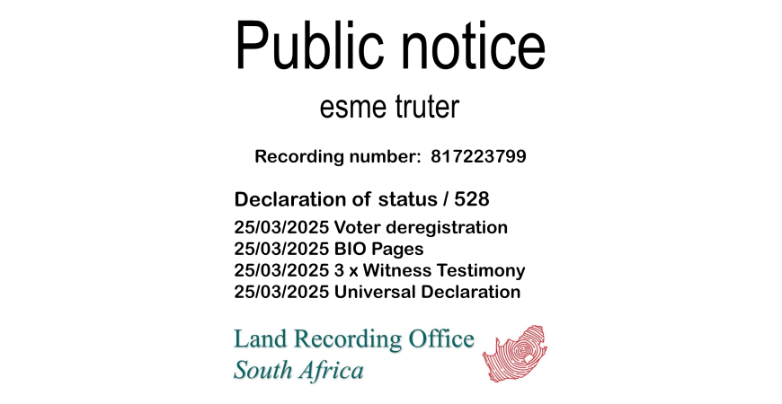 Public Notice esme truter (c)™ Recording number 817223799