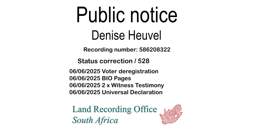 Public Notice Denise Heuvel (c) Recording number 586208322