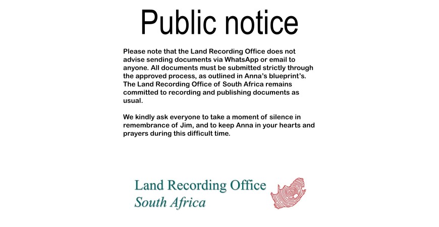 Public notice land recording office