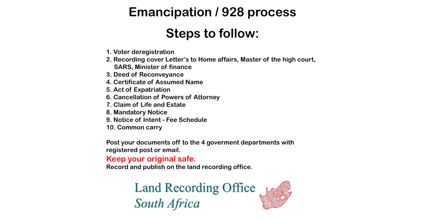 Emancipation / 928 process, Steps to follow